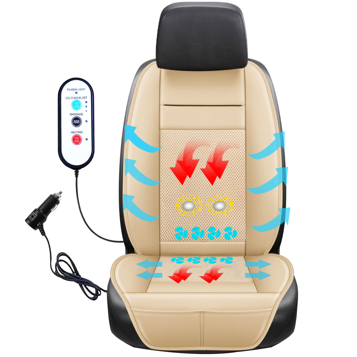 Car Seat Cooling Pad With Fan & Air Conditioning System For Car