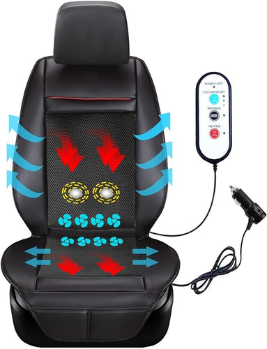 Fochutech Warm Car Seat Cushion Cover Faux Leather Driver Seat Cover Comfortable Winter Driving (Black, 1 PCS, Front Seat)