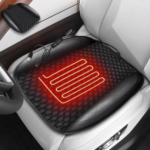 Leather Car Seat Cover Front Bottom Seat Cushion Pad Comfortable Winter Anti-Slip Universal Automotive Seat Cover Chair Cushion for Office Car Outdoor Sports Camping Home (Warm, 1PCS Black)