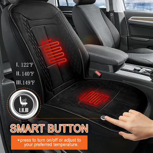 Fochutech Winter Warm Seat Cover for Car, Comfortable Car Seat Cushion Cold Weather Winter Driving, Car Travel Driver Seat Cover, Velvet Car Warm Seat Cushion Pad Car Seat Protector (Black, 1 Pcs)