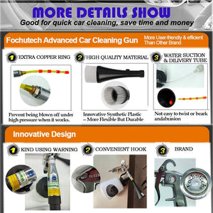Fochutech High Pressure Car Cleaning Gun, Car Wash Kit - Car Cleaning Foam Gun with 1L Foam Bottle, Spray Nozzle Car Wash Gun Foam Lance, Car Care Essentials