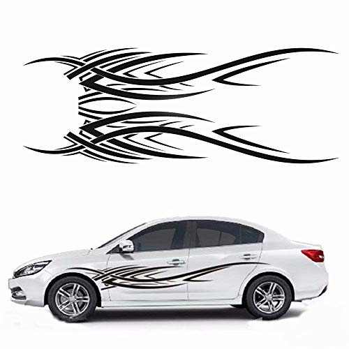 Car Decals-1 Set Flame Graphics Car Decal Stickers Auto Vinyl Decals for Cars Car Body Stickers(Black) - Fochutech