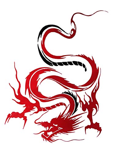 Fochutech 1pc Car Auto Body Sticker Engine Hood Cool Dragon Self-Adhesive Side Truck Vinyl Graphics Decals Motorcycle (Red) - Fochutech