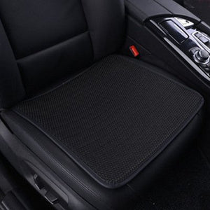 Fochutech Car Linen Front Seat Cover Pad Mat Cushion Universal Fit Breathable Blanket Nonslip Auto Truck Office Leather Edge (Black) - Fochutech
