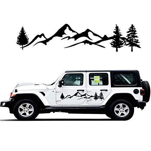 Car Decals Sticker 2 Pack Mountain Forest Graphic Vinyl Stic Fochutech