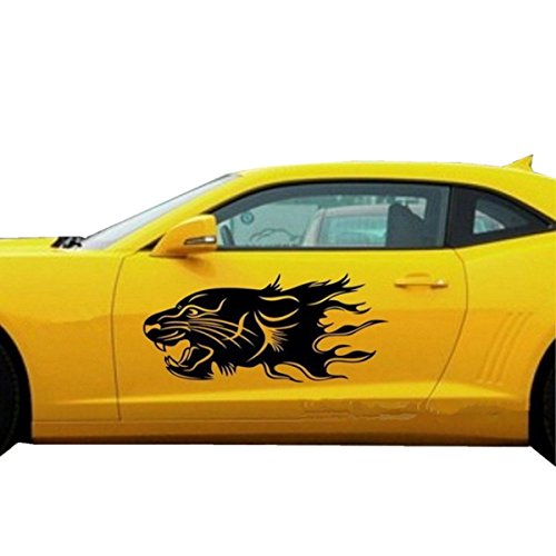 Fochutech 1 Set Car Auto Body Sticker Lion Self-Adhesive Side Truck Vinyl Graphics Decals (Black) - Fochutech