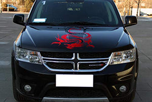 Fochutech 1pc Car Auto Body Sticker Engine Hood Cool Dragon Self-Adhesive Side Truck Vinyl Graphics Decals Motorcycle (Red) - Fochutech