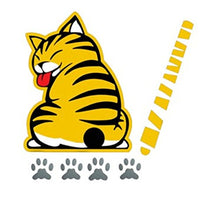 Load image into Gallery viewer, Fochutech Car Auto Body Sticker Funny Cat Tail Rear Windshield Window Wiper Self-Adhesive Side Truck Vinyl Graphics Decals (Yellow) - Fochutech