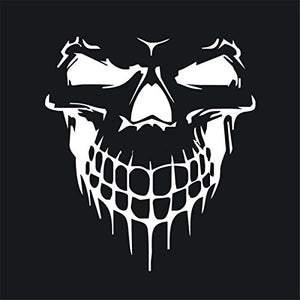 Fochutech Car Window Body Sticker Skull Skeleton Rear Windshield Wiper Self-Adhesive Side Truck Auto Vinyl Graphics Decals Reflective (White) - Fochutech
