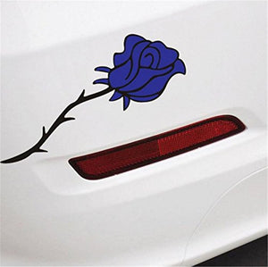 Fochutech Rose Car Window Body Sticker Rear Windshield Wiper Self-Adhesive Side Truck Auto Vinyl Graphics Bumper Decals Romantic (Blue) - Fochutech