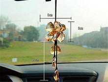 Load image into Gallery viewer, Fochutech Four Leaf Clover Car Pendant Decor Lucky Safety Hanging Ornament Gift Rear View Mirror Accessories Auto Interior Dangle Crystal (Champagne) - Fochutech