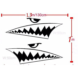 Fochutech 2pcs Creative Auto-Decor Shark Mouth Tooth Car Sticker Adhesive Vinyl Decal - Fochutech