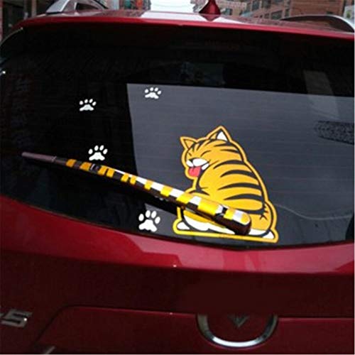 Car Decals 1 Pack Cat Graphics Auto Vinyl Car Decal Sticker Rear Window Wiper Decal Universal Car Stickers - Fochutech