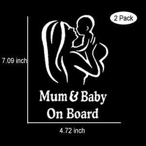 Car Decals- 2 Pack Baby On Board Sticker -Rear Window Decal,Car Decal Vinyl for Car/Truck/SUV/Jeep, Universal Car Stickers - Fochutech