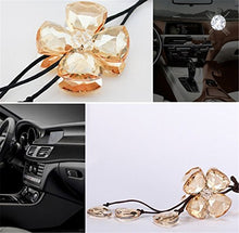 Load image into Gallery viewer, Fochutech Four Leaf Clover Car Pendant Decor Lucky Safety Hanging Ornament Gift Rear View Mirror Accessories Auto Interior Dangle Crystal (Champagne) - Fochutech