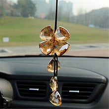 Load image into Gallery viewer, Fochutech Four Leaf Clover Car Pendant Decor Lucky Safety Hanging Ornament Gift Rear View Mirror Accessories Auto Interior Dangle Crystal (Champagne) - Fochutech