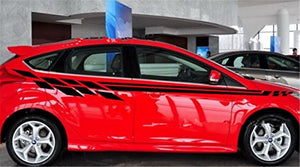 Fochutech 1 Set Car Auto Body Sticker Grid Self-Adhesive Side Truck Vinyl Graphics Decals (Black) - Fochutech