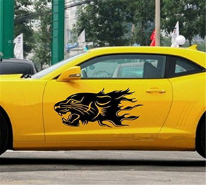 Fochutech 1 Set Car Auto Body Sticker Lion Self-Adhesive Side Truck Vinyl Graphics Decals (Black) - Fochutech