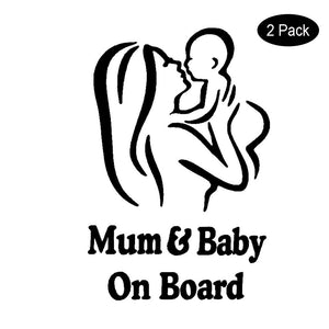 Car Decals- 2 Pack Baby On Board Sticker -Rear Window Decal,Car Decal Vinyl for Car/Truck/SUV/Jeep, Universal Car Stickers - Fochutech