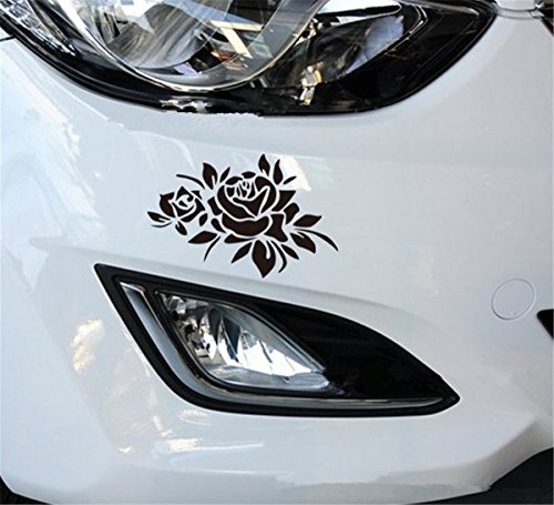 Fochutech Car Window Body Sticker Rose Rear Windshield Wiper Self-Adhesive Side Truck Auto Vinyl Graphics Decals (Black) - Fochutech