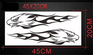 Fochutech 1 Pair Car Auto Body Sticker Engine Hood Eagle Funny Self-Adhesive Side Truck Vinyl Graphics Decals (Black) - Fochutech