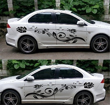 Load image into Gallery viewer, Fochutech 1 Set Car Auto Body Sticker Water Lily Self-Adhesive Side Truck Vinyl Graphics Decals Simple (Black) - Fochutech