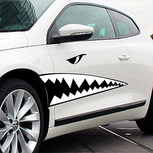 Fochutech 2pcs Creative Auto-Decor Shark Mouth Tooth Car Sticker Adhesive Vinyl Decal - Fochutech