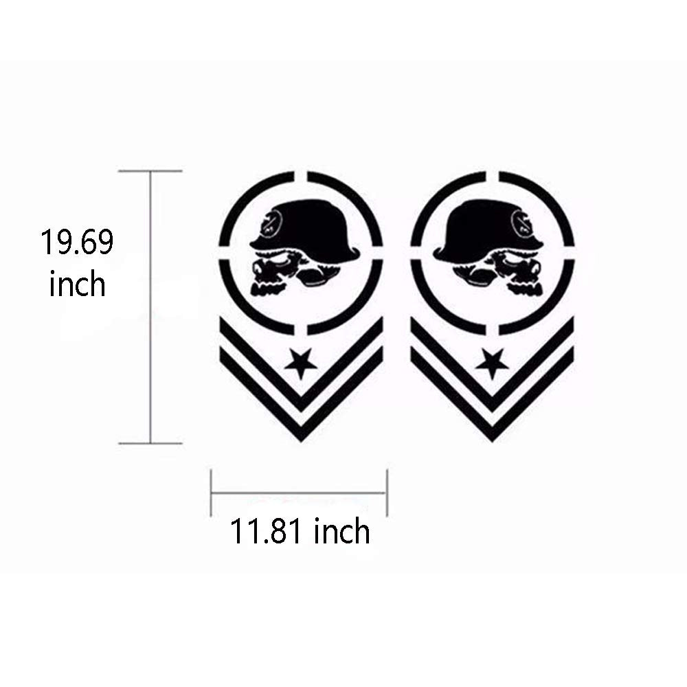 2 Pack Graphics Car Decals Auto Vinyl Car Hood Decal Car Body Decal for Car/Truck/SUV/Jeep(Black) - Fochutech