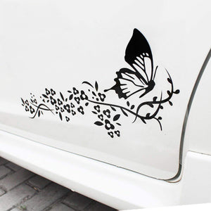 Car Decals 1 Pack Butterfly Flower Graphics Car Decal Stickers for Car Body Universal Vinyl Car Stickers - Fochutech