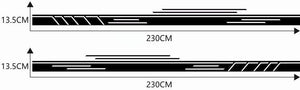 Car Decals 2 Pack Car Body Side Stripe Skirt Decal Sticker Auto Graphics Car Decal Vinyl for Car/Truck/SUV/Jeep, Black - Fochutech