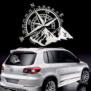 Car Decals 1 Pack Mountain Compass Graphics Car Decal Stickers  Auto Vinyl Car Hood Decal for Car/Truck/SUV/Jeep - Fochutech