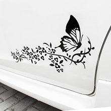 Load image into Gallery viewer, Fochutech 2x Car Auto Body Sticker Flower Butterfly Self-Adhesive Side Truck Vinyl Graphics Decals (Black) - Fochutech