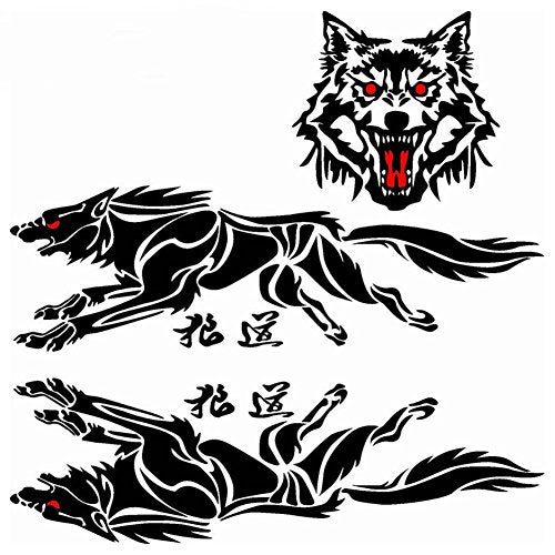 Fochutech Car Decal Stickers, Wolf Totem Car Body Decals - Vinyl Decal Sticker for Trucks Boats Decoration, Eye-catching Reflective Stickers - Fochutech