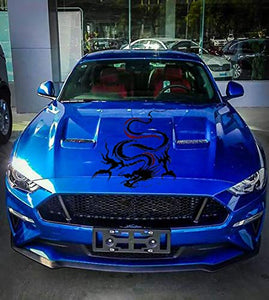 Fochutech 1pc Car Auto Body Sticker Engine Hood Cool Dragon Self-Adhesive Side Truck Vinyl Graphics Decals Motorcycle (Black red) - Fochutech