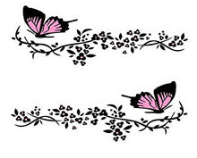 Load image into Gallery viewer, Fochutech 1 Pair Car Auto Body Sticker Butterfly Flowers Engine Hood Self-Adhesive Side Truck Vinyl Graphics Decals Headlight Position (Pink) - Fochutech