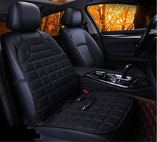Load image into Gallery viewer, Fochutech Automotive 12V Heated Car Seat Cushion Cover Heater Pad Comfortable Adjustable Temperature Heating Warmer Winter Grid (Single seat Black) - Fochutech