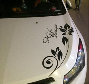 Fochutech 1 Set Car Auto Body Sticker Water Lily Self-Adhesive Side Truck Vinyl Graphics Decals Simple (Black) - Fochutech