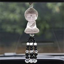 Load image into Gallery viewer, Fochutech Tathagata Buddha Car Pendant White Porcelain Decor Lucky Safety Hanging Ornament Gift Rear View Mirror Accessories Auto Interior Dangle (Silver) - Fochutech