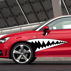 Fochutech 2pcs Creative Auto-Decor Shark Mouth Tooth Car Sticker Adhesive Vinyl Decal - Fochutech
