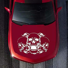 Load image into Gallery viewer, Car Decals Three Skull Car Decal Sticker Auto Vinyl Graphics Car Hood Decal for Car/Truck/SUV/Jeep - Fochutech