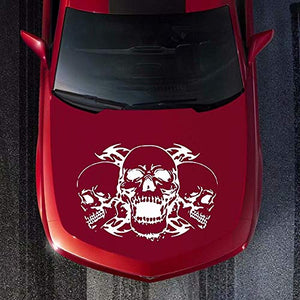 Car Decals Three Skull Car Decal Sticker Auto Vinyl Graphics Car Hood Decal for Car/Truck/SUV/Jeep - Fochutech