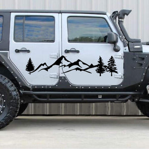 Car Decals Sticker 2 Pack Mountain Forest Graphic Decal-Car Vinyl Stickers for Car/Truck/SUV/Jeep, Universal Scratch Hidden Car Stickers - Fochutech