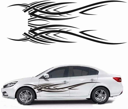 Car Decals-1 Set Flame Graphics Car Decal Stickers Auto Vinyl Decals for Cars Car Body Stickers(Black) - Fochutech