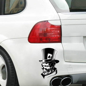 Clown Skull Decal|Reflective Car Motorcycle Bicycle Hard Hat Skateboard Laptop Luggage Bumper Decal|Size: 4.7x7 inch|1 Packs (Black) - Fochutech