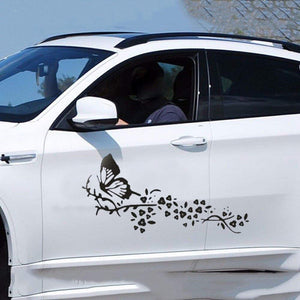 Car Decals 1 Pack Butterfly Flower Graphics Car Decal Stickers for Car Body Universal Vinyl Car Stickers - Fochutech