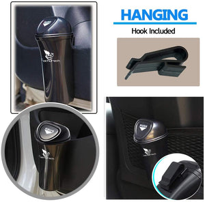 Car Trash Can with Lid Small Car Trash Bin Portable Vehicle Auto Car Garbage Can Bin Trash Container Fits Cup Holder Console Door Pocket Home Office Use 2 Packs Black