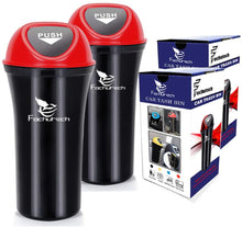 Load image into Gallery viewer, Car Trash Can with Lid Small Car Trash Bin Portable Vehicle Auto Car Garbage Can Bin Trash Container Fits Cup Holder Console Door Pocket Home Office Use 2 Packs Black