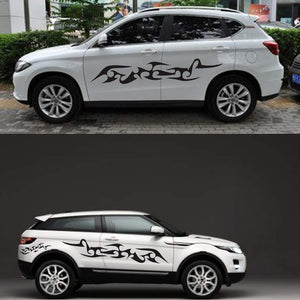 Car Decals Flame Graphics Car Decal Stickers Auto Vinyl Hood Decal Car Body Decal(Black) - Fochutech