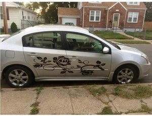 Car Decals Butterfly Flower Car Decal Stickers for Car Body, Universal Auto Vinyl Graphics Car Stickers (Black) - Fochutech