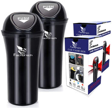 Load image into Gallery viewer, Car Trash Can with Lid Small Car Trash Bin Portable Vehicle Auto Car Garbage Can Bin Trash Container Fits Cup Holder Console Door Pocket Home Office Use 2 Packs Black